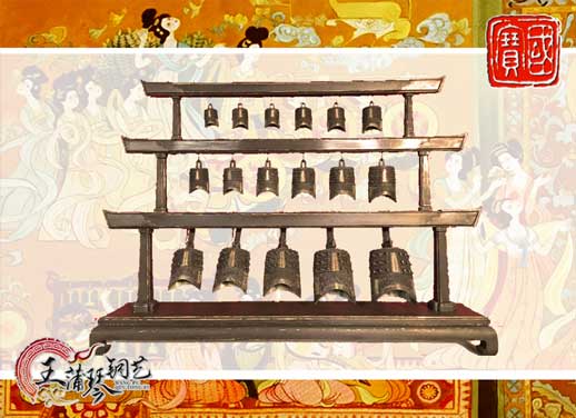 山東客戶定制17件古編鐘，迎賓編鐘古樂(lè)